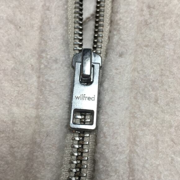 Aritizia Wilfred Free Insulated Merino Wool Bomber Jacket Tan Cream Rib Trim M - Picture 5 of 10